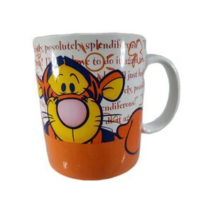 Disney Store Tigger & Eeyore Coffee Tea and Mug Vintage Orange White Blue 14 oz